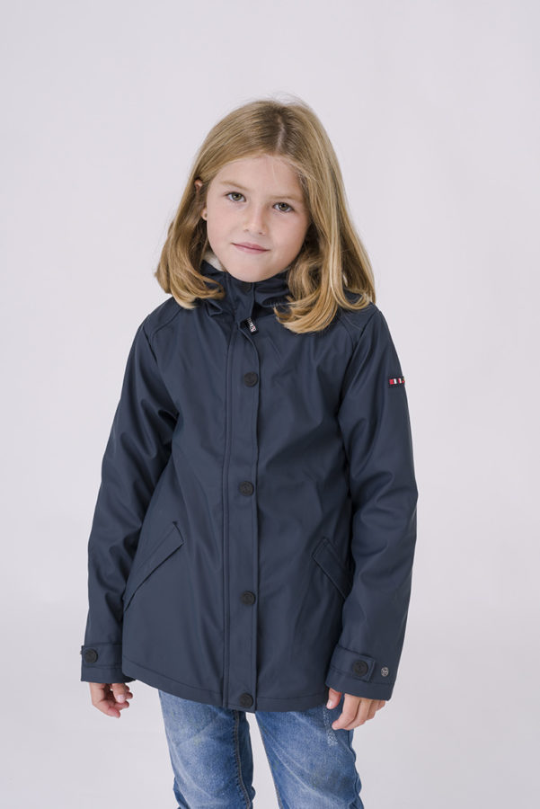 Girls navy waterproof coat top