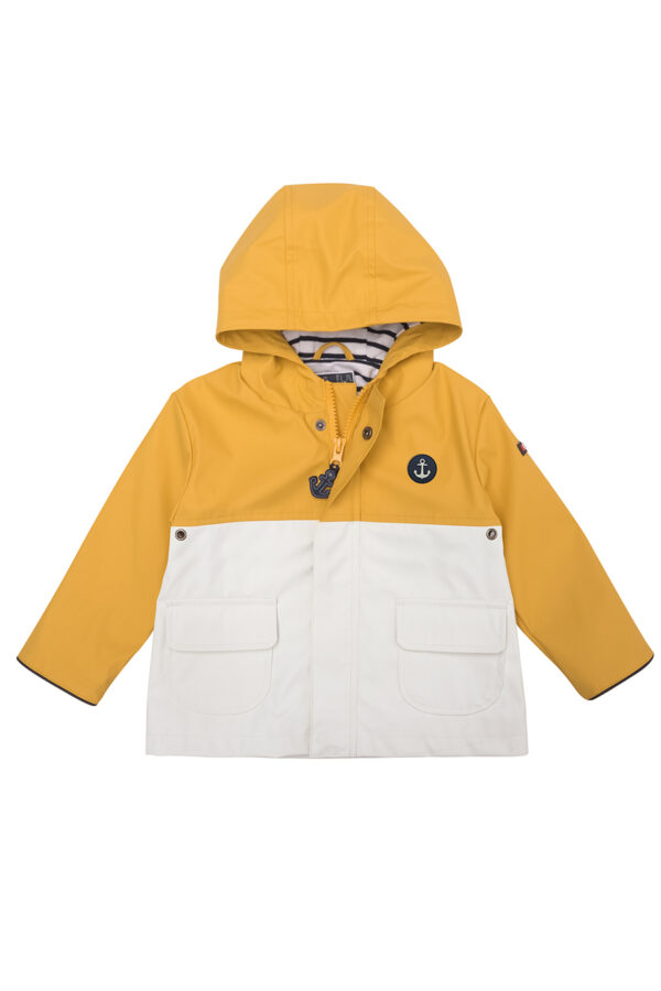 BABY RAINCOAT SCHOORL YELLOW-WHITE