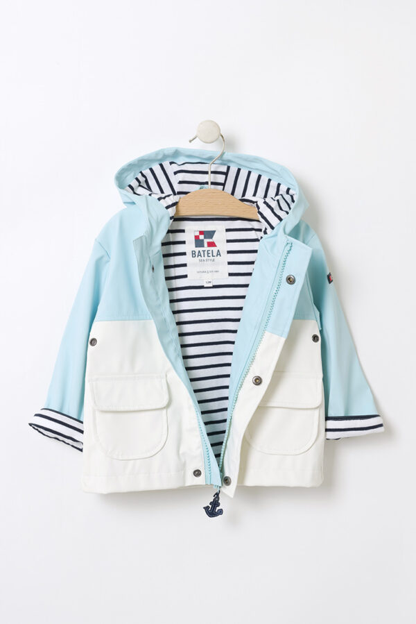 BABY RAINCOAT SCHOORL SEAGLASS-WHITE