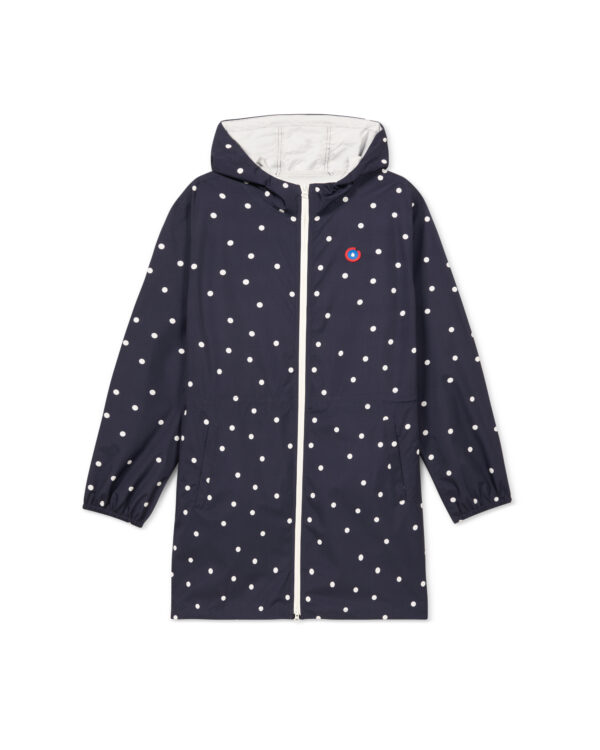 White-dots navy ladies raincoat Amelot