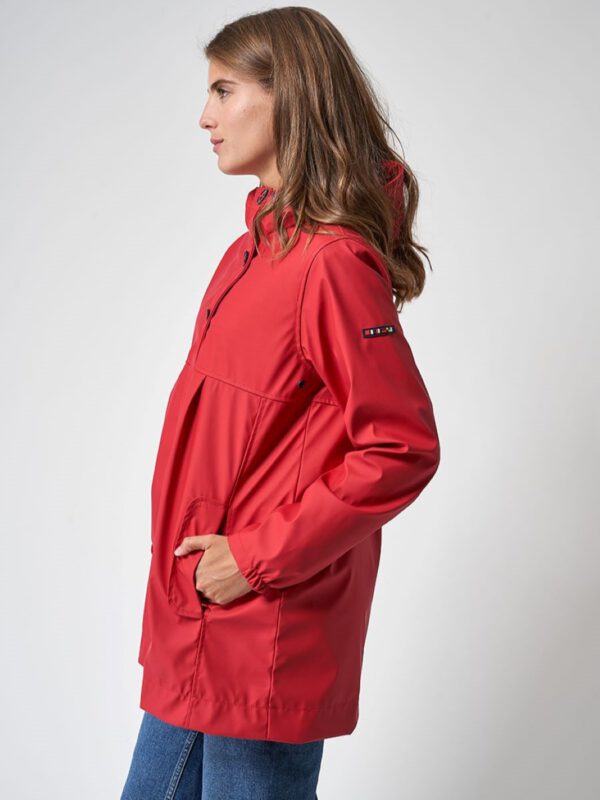 Red ladies raincoat Zoutelande