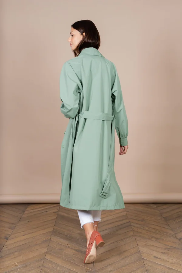 Green long ladies raincoat Madeleine