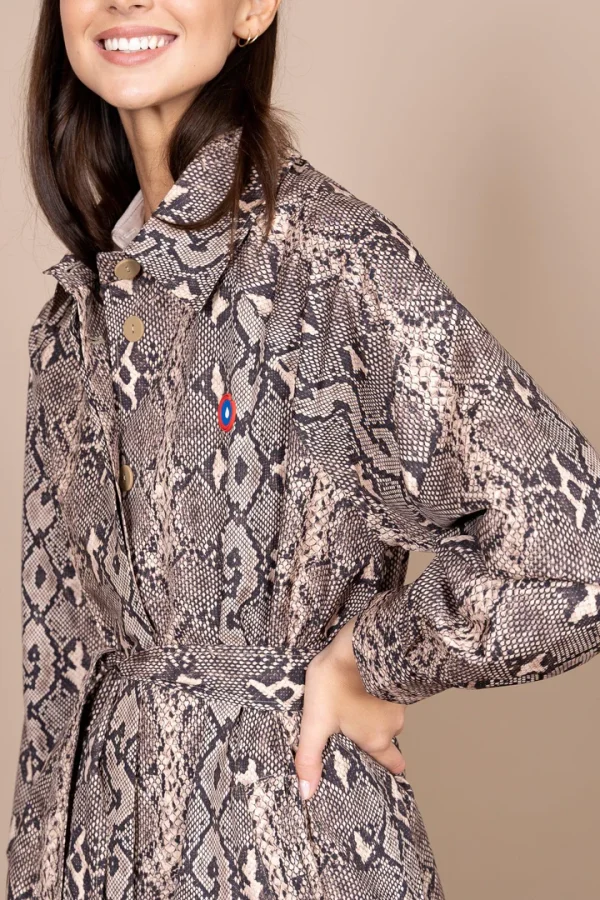 Python long ladies raincoat Madeleine