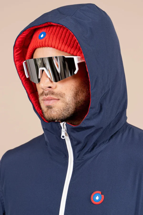 Dark-blue/red men's raincoat Charonne