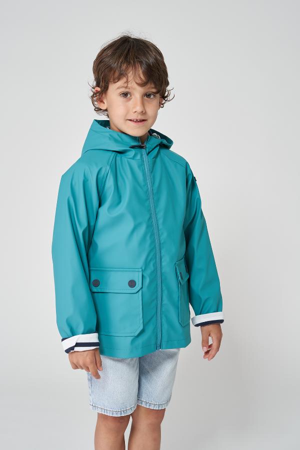 Turquoise children's raincoat Lauwersoog