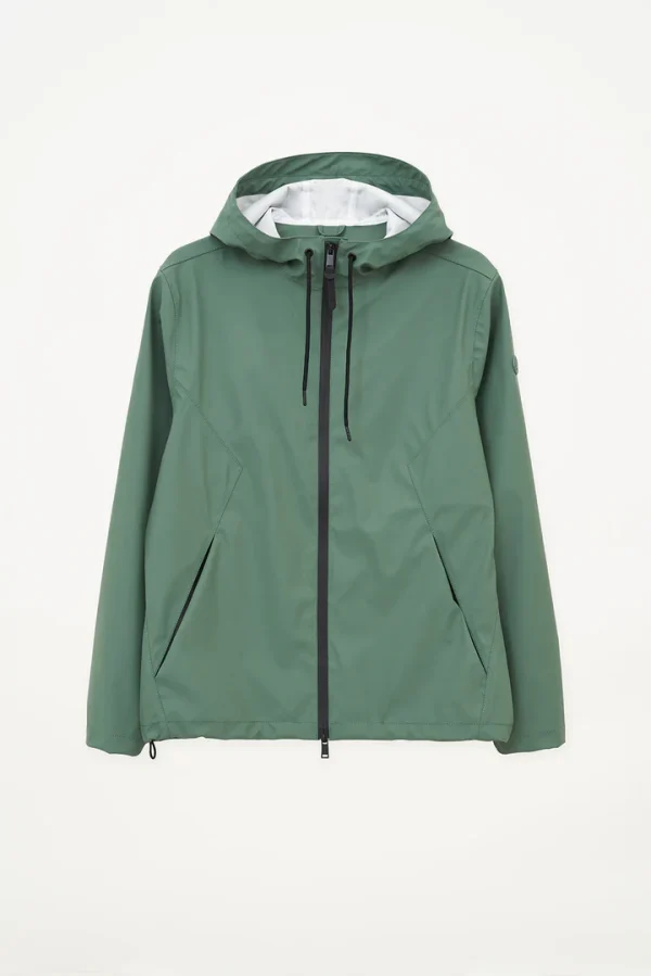 Green men's raincoat Rigning